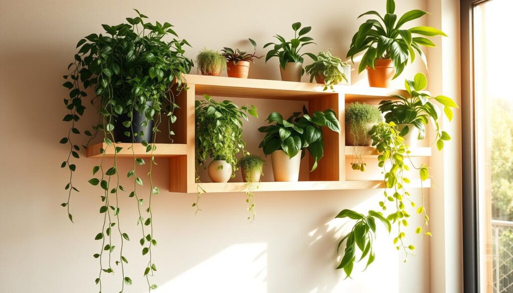 étagère murale plante