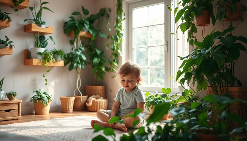 plantes pour améliorer la qualité de l'air dans la chambre des enfants